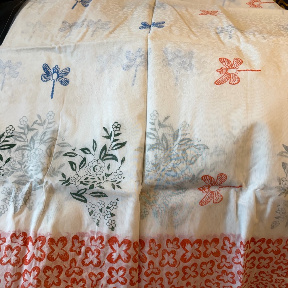 Floral and Dragonfly Patterned women traditional Dhaka saree